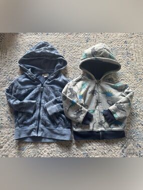 Hatley and The Children's Place Gray Dino Print Hoodie / Jacket Bundle, size 3
